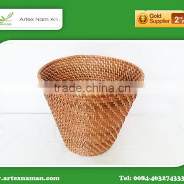 Popular Design Natural brown rattan Storage Basket Wholesale in Viet Nam