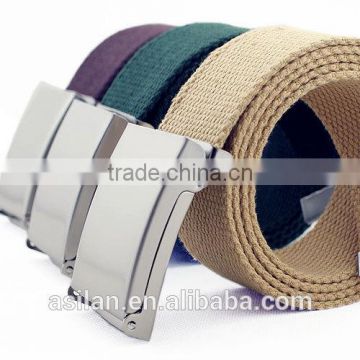 unisex flat buckle leisurely Canvas Belt thin style lovers Belt 4001