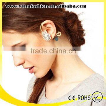 cheap ear cuff white diamond jewelry snake style ear clip