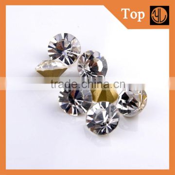 Fancy lemon color diomand,high quality with best price wholesale pointback rhinestone