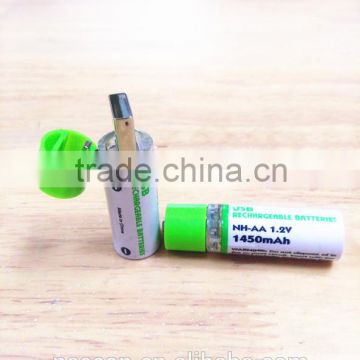 1.2V 1450mAh Built-in rechargeable USB Plug AA Ni-Mh battery gyy