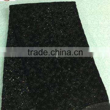 CL14-1 (1) New arrival and high quality African Velvet lace fabric with sequins for dress and clothes
