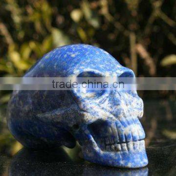 long Lapis Lazuli Carved Crystal Skull, Gemstone