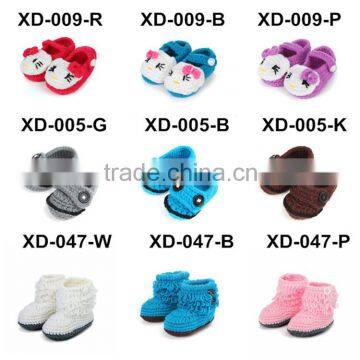 2015 new style hand crochet baby shoes, newborn baby shoes