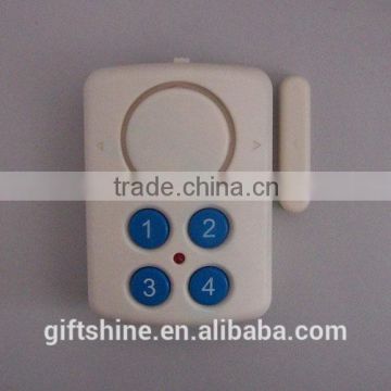 Magnetic sensor door alarm and chime with low battery indicator