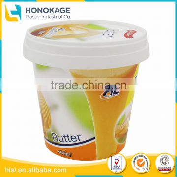 High Quality Food Grade 400g Cheese Container with Small Waterproof Containers Box Food, Transparent Plastic Cup for Butter Stor