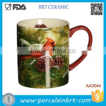 Amazing Gorgeous 11 oz Ceramic Red Bird Coffee Mug