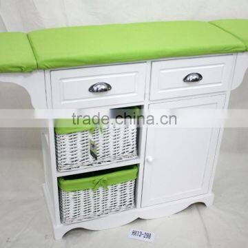 wooden furniture wooden cabinet with wicker drawers ironing board cabinet