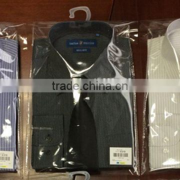 Men's Stripe shirt with Tie,Long sleeve ,uniform fashion shirt.PVC bag packing