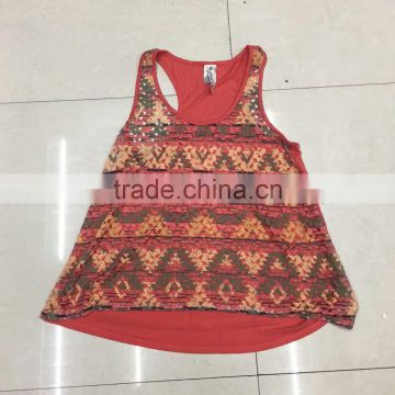 Yiwu surplus inventories lace tank top for women