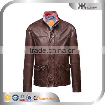 latest desigh distressed brown leather jacket cool leather jacket