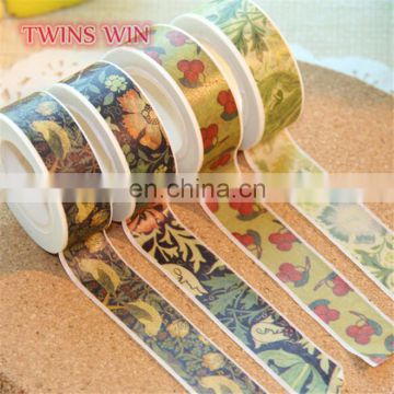 Korean Wholesale Colored Custom Printed Excellent quality cute flower design masking tape paper rolls
