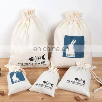 China manufacturer custom printed cotton drawstring coin purse bag