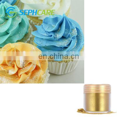 Sephcare Food coloring edible metallic luster dust glitter for candy cakes Customized 10g per bottle gold powder