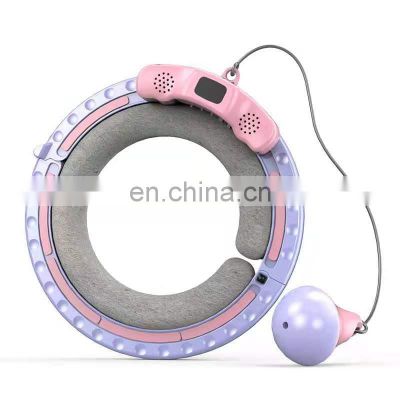 New Design Smart Counting Hula Ring Gym Home Fitness BT Music S Hula Ring Circle with Outing Flannel White Grey/pink blue