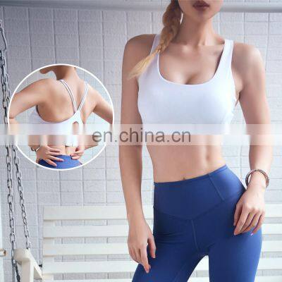 High Impact Adjustable Buckle Sports Bras Custom Yoga Backless Quick Dry Crop Tops