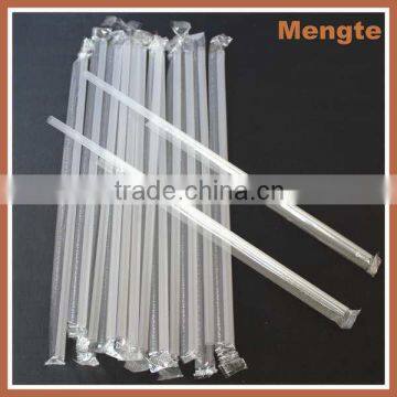 transparent plastic drinking straw individual wrapped with OPP