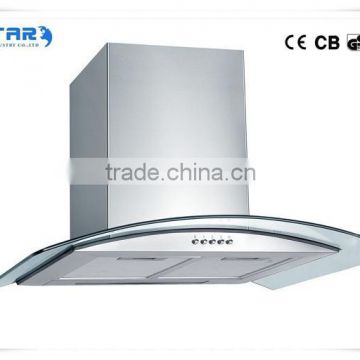 Hot selling Vestar kitchen cooker hood with glass and push button