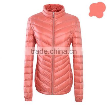 Custom Women Pink Ultra Light Duck Down Jacket