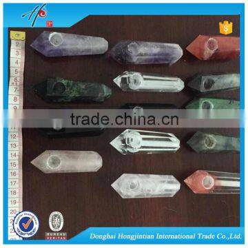 HJT quartz crystal engraved smoking pipe parts