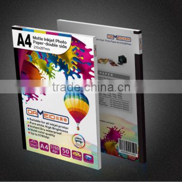 Professional photo Quality double side matte inkjet paper