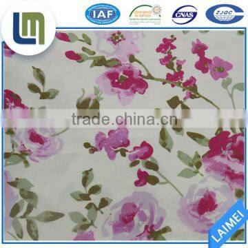 Wholesale price pink flower design home textile twill fabric