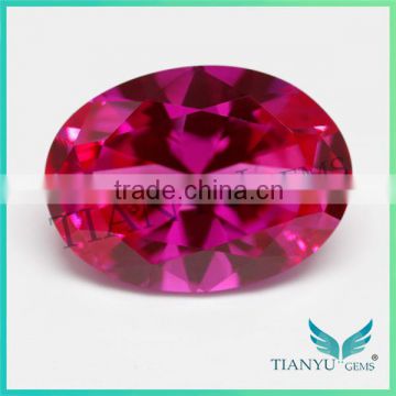 wholesale #3 Big Size Oval Faceted Cut Created Synthetic Rose Ruby On Sale