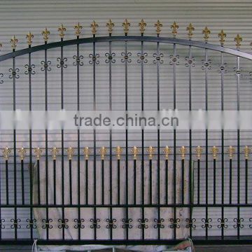Customized Residential wrought iron main gate and steel fence finals wall design for homes