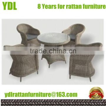 Youdeli Outdoor Round Rattan 4 chair dining set