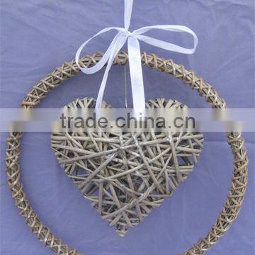 hanging willow wrenth with heart decoration