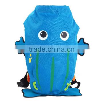 water proof light weight kids cute swimming backpack, animal fish frog shaped bag,