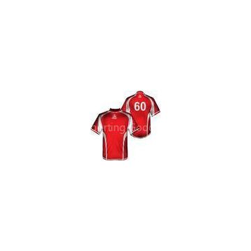 Custom Sports Football Shirts / Jersey, Red Short Sleeve Sublimated Soccer Team Uniforms