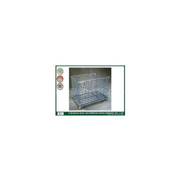 Rolling Stainless Steel Wire Storage Containers For Warehouse OEM / ODM