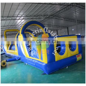 blue and yellow inflatable obstacle course/hot sale inflatable obstacle course
