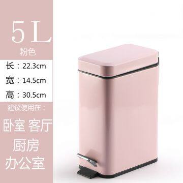 410 Stainless Steel Standing Foot Pedal Garbage Bin Round Garbage Can