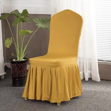 Gold Elastic Stretch Spandex Skirt Banquet Chair Covers for Wedding Party Banquet Event Restaurant