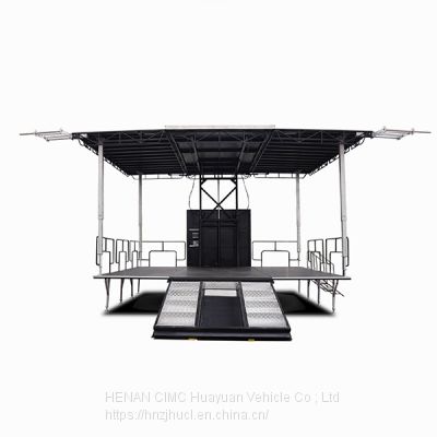 outdoor Hydraulic Portable stage trailer for live events