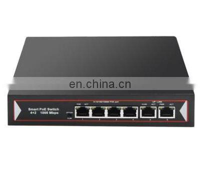 ODM&OEM  4 Port 1000M POE  Network Switch With 2 Port 1000M Network