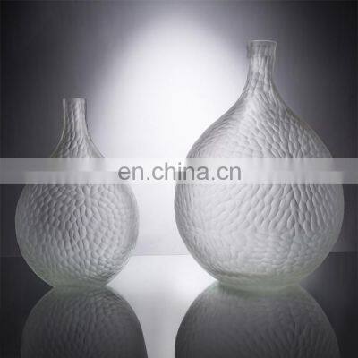 Hot Sale Cheap Frosted Cylinder Clear Glass Vase Decoration Vase For Table