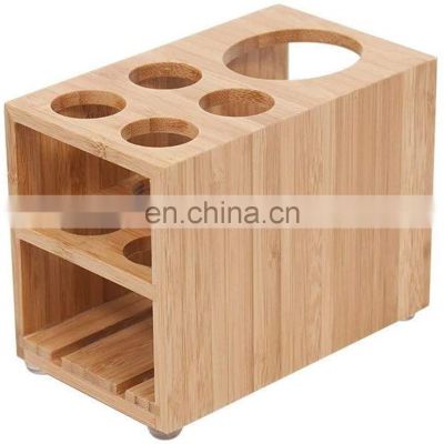 Bamboo Toothbrush and Toothpaste Holder Stand for Bathroom Vanity Storage 5 Slots