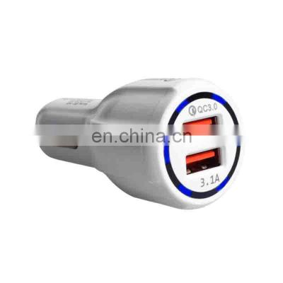 Modified charger dual usb car charger qc3.0 fast charge car charger 3.1A one with two QC 3.0