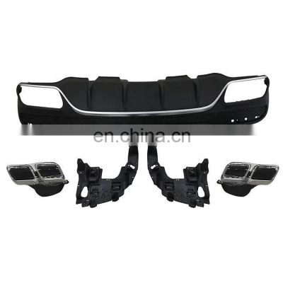 Genuine Car Accessories Rear Lip Rear Diffuser With Tips For Benz GLS Upgrade X166 GLS63 Rear Diffuser with Exhaust Pipe