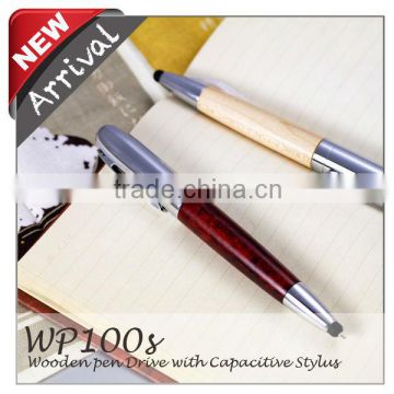 Hot new products for 2015 , Wooden pen drive with stylus pen and ball pen
