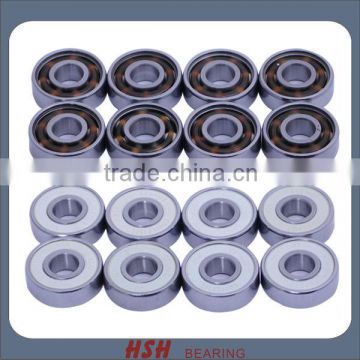 Spin 5 minutes 20 seconds 608 8mm ZrO2 ball white ball skateboard long board scooter inline skate ceramic bearing