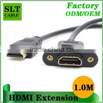 SLT Wholesale 1M High Speed Male to Female HDMI Extension Cable With Screw