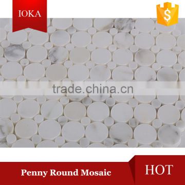 Penny Round Marble Mosaic WallTile Stone