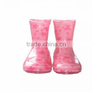 novelty transparent crystal pink star plastic half rain transparent shoes