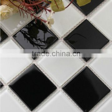 CT51 glass mosaic for livingroom kitchen crystal black white glass tiles
