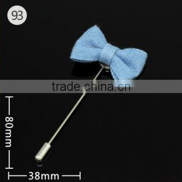 Hot-Sale Knitted Fabric Bow Shape Lapel Pins For Dress,Sky Blue Corsage For Men