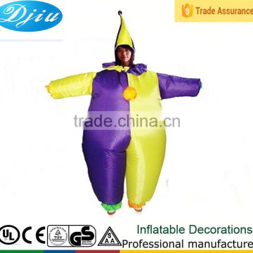 DJ-CO-186 Circus clown inflatable costume adult red jumpsuit